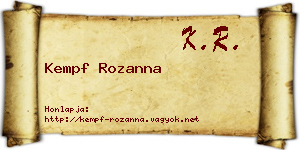 Kempf Rozanna névjegykártya